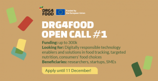 DRG4FOOD’s first Open Call Gives up to €300,000 to pilot projects building a trustworthy data-driven food system